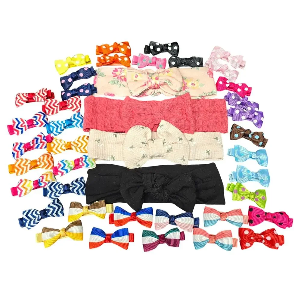 Headbands & Mini Ribbon Hairclip Bows Girl's Hair Accessories Children's